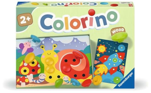 Ravensburger 24591 My Wood Colorino Children's Game for Learning to Colour, Plug-in Game Without Plastic with Wooden Stones, Games and Toys from 2 Years