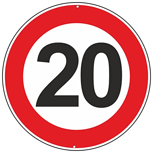 Pubblimania Velocidad Máxima 20 km señal de tráfico en aluminio espesor 3 mm para exterior Ø 30 (20 Km Houri)
