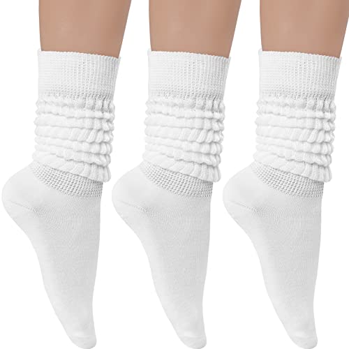 Witwot 3 Pairs Women's Knee High Slouch Socks, Size 6-11