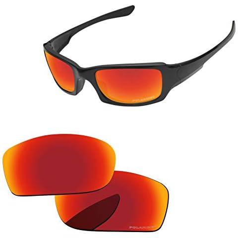 PapaViva Lenses Replacement for Oakley Fives Squared Fire Red - Polarized Cover