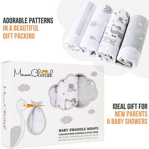 Mama Cheetah Baby Swaddle Sack, Organic Swaddle Blanket, Newborn Swaddle Sleep Sacks, Adjustable Infant Swaddle Wrap - Image 4
