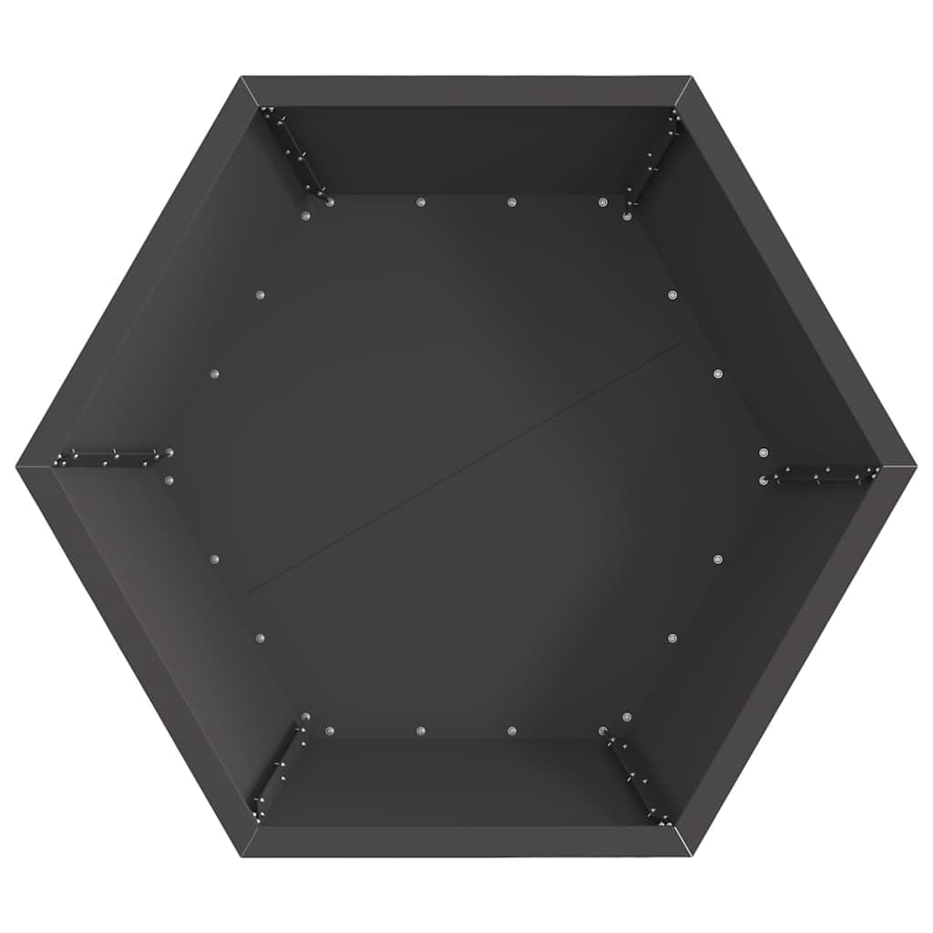 Feuerstelle Schwarz aus Stahl 75 x 75 x 28 cm, Outdoor Garten Kamin Ofen für Terrasse und Wohnzimmer, inklusive Montage, ideal für Holz und Brennholz