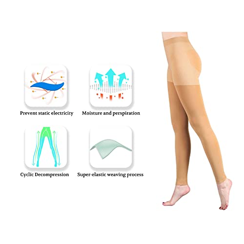 Image of Lin Performance Women 15-20mmHg Compression Leggings Footless Tights Leg Slimming