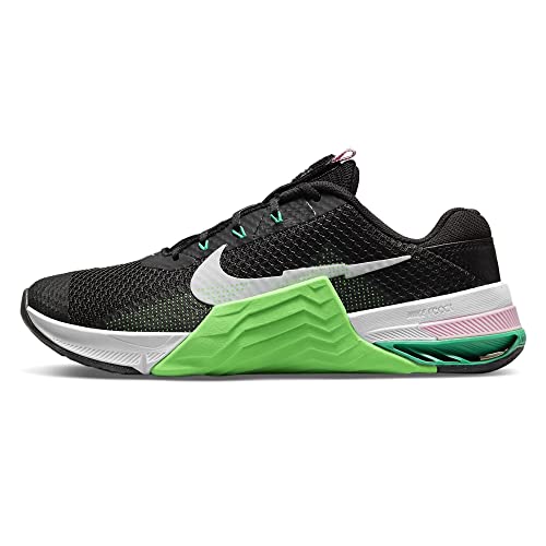 Nike Sapato de Treinamento Metcon 7 Feminino, Golpe preto/branco/verde, 7.5