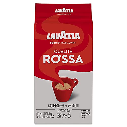 Image of Lavazza Qualita Rossa Ground Coffee, Medium Roast, Arabica and Robusta Blend, 8.8 oz Brick (Pack of 20)