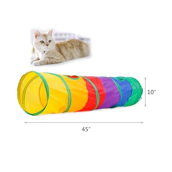 iCAGY Interaktives Katzenspielzeug für Indoor-Katzen, 25 verschiedene Katzenspielzeuge, inklusive Knistertunnel, Ball, Zauberstab, Federmaus, Mäuse, Federsortiment, Set für Katzen, Kätzchen, – Bild 5