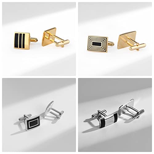 Set de 12 pares de mancuernas para hombre Wynameleri negro plateado y dorado miniatura 6