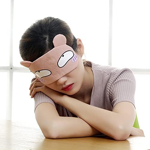 4 Packs Cute Sleeping Eye Masks, Soft Fluffy Sleeping Eye Masks Resting Eye Masks Travel Sleeping Eye Masks Kids Boys Girls Ladies Men Universal Daydream Sleeping Masks Cartoon Eye Masks