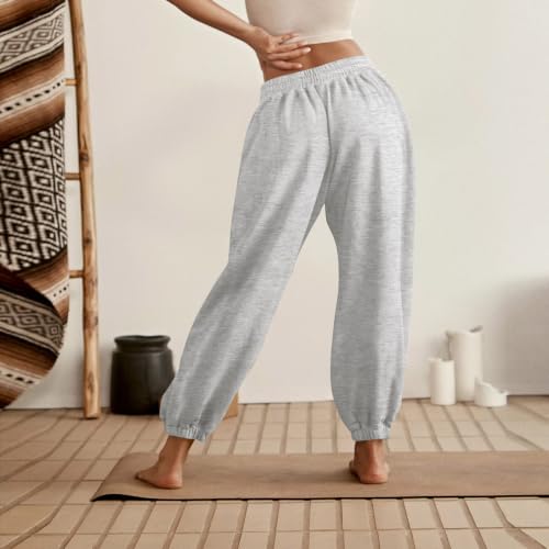 Lightweight Fleece Joggers Women Y2K Casual Drawstring High Waisted Pants — view 5