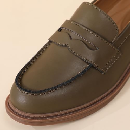 Image of Penny Loafers for Women Non Slip Work Shoes for Women's Loafers & Slip-Ons Ladies Business Casual Shoes Driving Flats