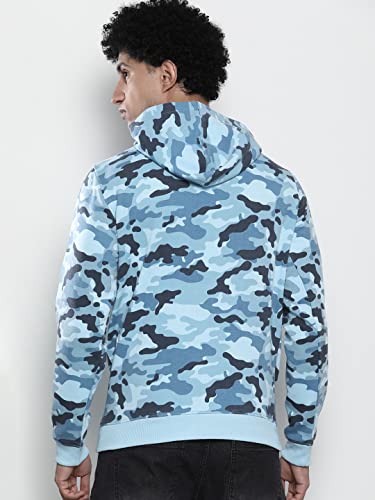Image of The Indian Garage Co Men Regular Fit Printed Overhead Hooded Sweatshirt