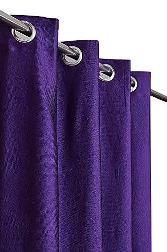 Image of Curtains 9 Feet Long for Living Room - Long Door Curtains Set 1 Pcs Panel, Solid Parda for Home Decor & Office Purple Colour 9 feet (48 x 108 Inch) - 1 Pcs