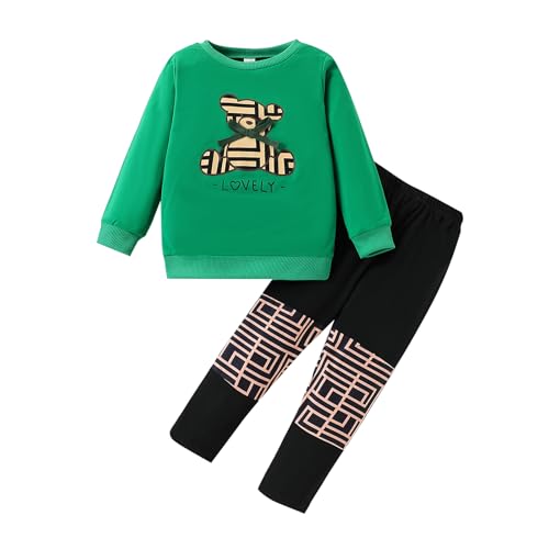 Image of Tween Girl's Letter Print Top + Jogger Pants 2 Piece Casual Outfit Set Kids Fall Clothing, Sizes 6-14 Years