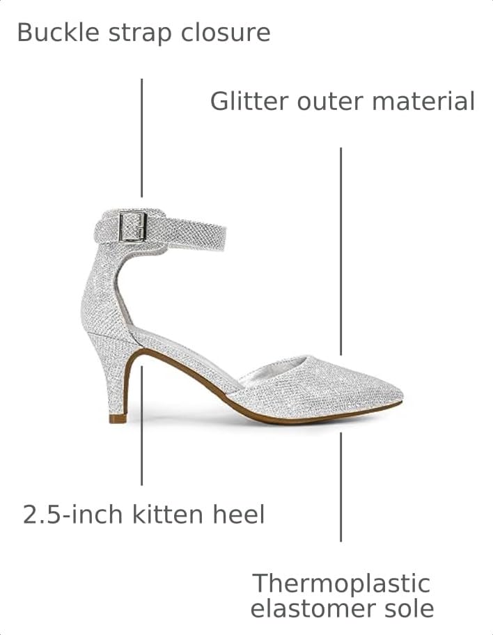 Image of DREAM PAIRS Women's Kitten Heels Ankle Strap Pumps