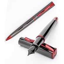 Monteverde USA Impressa Fountain Pen Gift Set Gun Metal Medium Nib + Bottled Ink - Premium Pen for Men & Women Perfect for Office, Business, School, Gifts, Journaling, Autographs