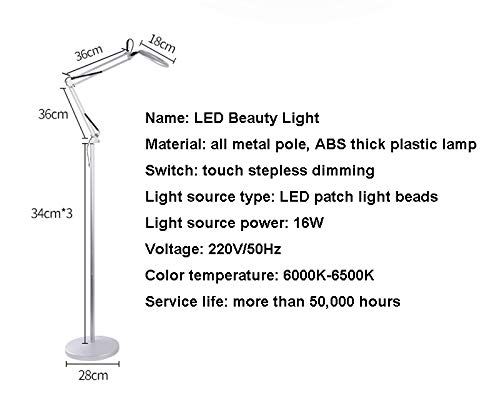 Lampada da terra con lente di ingrandimento 8X