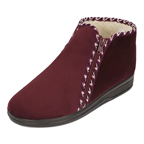 BAWAL Chaussons d'hiver Chauds Pour Femmes Doublé de Laine Velours Coloré 36-41 EU (Bourgogne, Système Taille Chaussures EU, Adulte, Numérique, Moyen, 41)