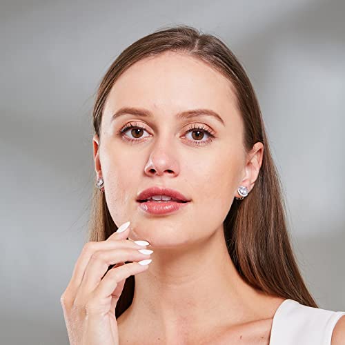 YOQUCOL 10MM Cubic Zirconia Crystal Clip On Stud Earrings Round Non Pierced Earrings for Women3