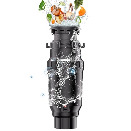 560W Food Waste Disposer 3500RPM Garbage Disposal Unit for Sink with 3-Stage Grinding System 45dB Quiet Kitchen Waste Disposer 1000ml Capacity & Air Switch