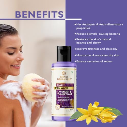 Image of Khadi Organique LAVENDER & YLANG YLANG BODY WASH -210 ML