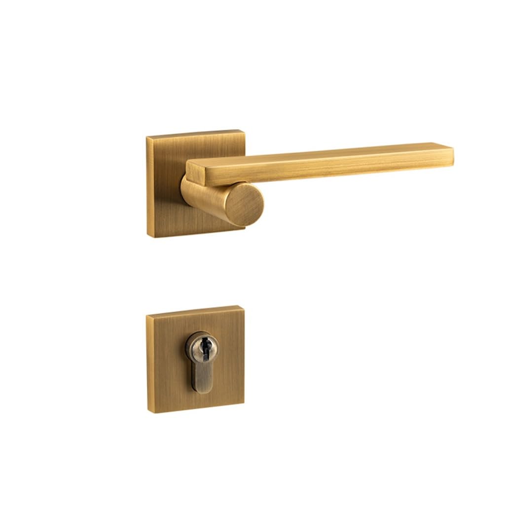 MOBYGKFY Brass Solid Scandinavian Room Door Wooden Lock Bedroom Magnetic Locks