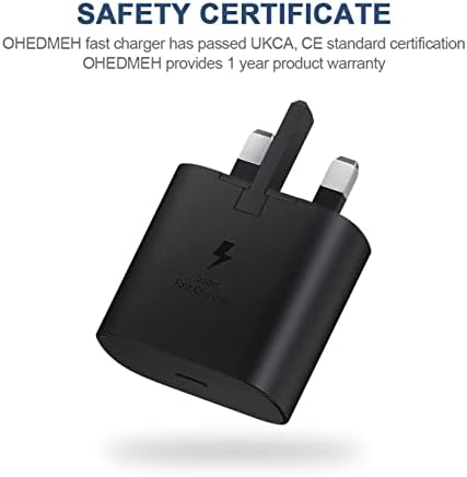 USB C Fast Charger,25W Samsung Fast Charger Plug,OHEDMEH USB C Charger Plug Compatible Samsung Galaxy S23/S23+/S23 Ultra/S22/S22+/S22 Ultra/S21/S20/Note 20/Note 10/Z Flip4/Z Fold4 (Cable Not Included)
