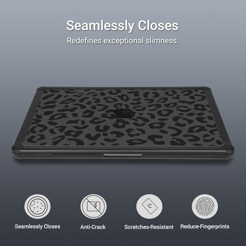 MOSISO Compatible with MacBook Air 13 inch Case M5 2026 M4 M3 M2 2025-2022 A3449 A3240 A3113 A2681, 3 in 1 Kit Anti-Crack Leopard Grain Heavy Duty Hard Case with TPU Bumper for MacBook Air 13.6, Black by MOSISO - Image 4