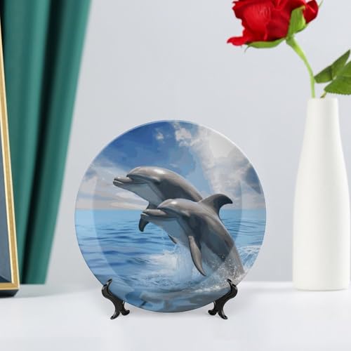 Plato decorativo de porcelana de 7 pulgadas blanco miniatura 6