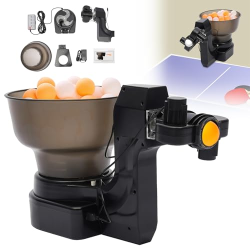 Hp-07 Ping Pong Robot, Holds 110 Ping Pong Balls, Adjustable Spin and Speed Ball Machine, Automatic Ball Machine for Table Tennis Training