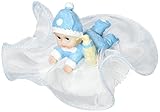 Farbe: weiß/blau Städter 926189 Tortendekoration Baby liegend, Resine / Tüll, weiß / blau, 15 x 13 x 8 cm,