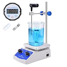 Slendor Magnetic Stirrer SH-2 Hot Plate Mixer Max 520F Lab Hotplate Stirrer 2000 RPM Stir Plate with Thermometer, Stir Bar and Support Stand