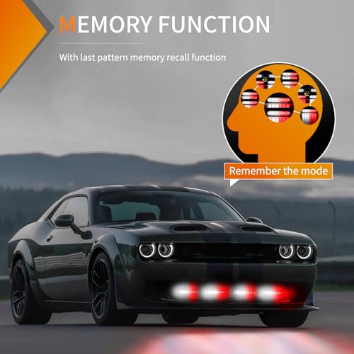 Image of Nilight 6 LED Emergency Strobe Lights 4PCS Red and White