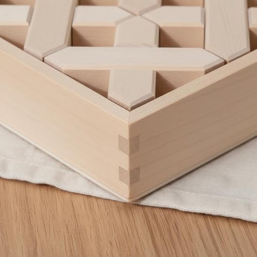 Xgdsnly Acrylic Block Wooden Educational Toy Construction Blocks Building Cubes Stacking Toy Sensory Exploration Wood Pieces with Rounded Edges Suitable for, Original Wood Cross - 1