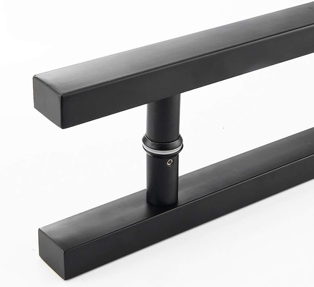 Matt Black Stainless Steel Square Tube Handle Glass Door Push-Pull Handle Wooden Door Sliding 9 Sizes (Size : 800x600mm)
