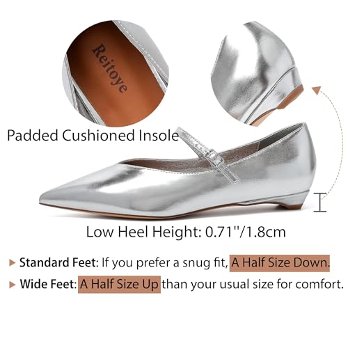 Image of Reitoye Flats for Womens Closed Pointed Toe Ballet Flat Comfortable Dressy Work Slip On Casual Shoes Womens Flats