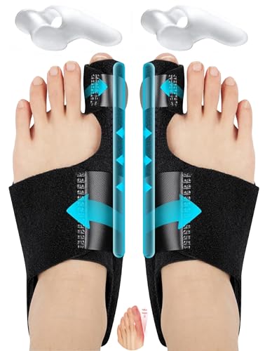 Image of Bunion Corrector for Women and Men Toe Separator Both 2 Feet Bunion Splint, Big Toes Separation Pain Relief, Non-Surgical Adjustable Hallux Valgus Bunions Thumb Straightener, Hammer Toe Day Night Support ( 2 Bunion Corrector + 2 Toe Separator)