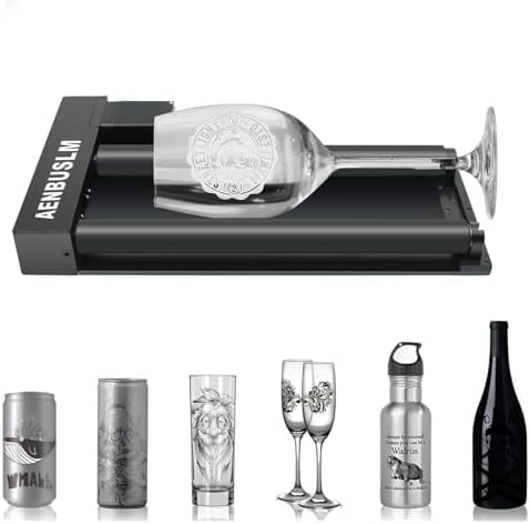 AENBUSLM Laser Engraver Rotary Roller, Y-Axis Rotary Roller 360° Rotation for Laser Engraver Engraving Cylindrical Objects Tumblers Cans Cups Bottles, Compatible with 99% of Laser Engraver