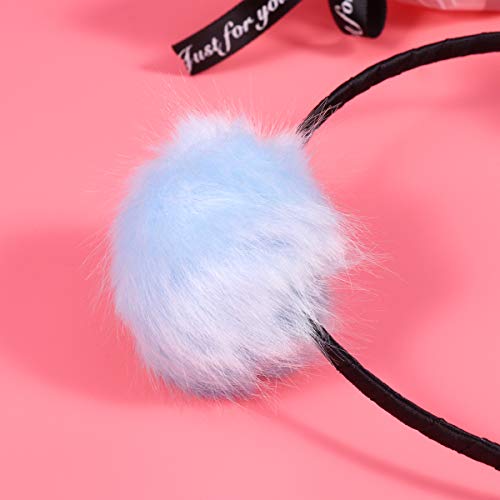 Frcolor Furry Headband, Pom Pom Ball Cat Ear Headband For Halloween Christmas Party Birthday Cosplay, 3Pcs #TOP1