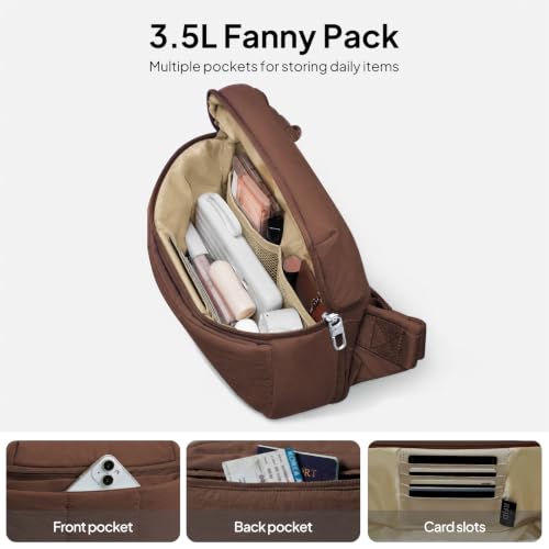 Image of TOPEAST Waist Pack 3.5L Fanny Packs with Water Bottle Holder