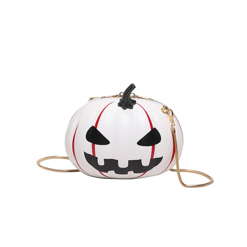 Cute Halloween Purses and Handbags, Kawaii y2k Pumpkin Purse Novelty Purse Holiday Party Gift Women Shoulder Bag Purse (white)