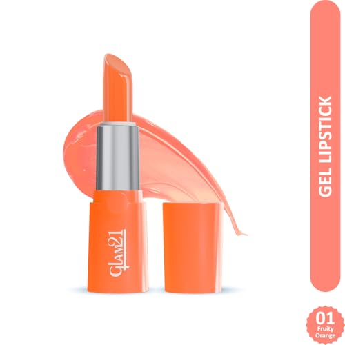 Image of Glam21 High Definition Lipstick | Lightweight & Ultra-Moisturizing Lip Color | Gel-Based Creamy Formula | Smooth Application & Vibrant Finish | Long-Lasting Comfort Wear |3.6gm, Fruity Orange