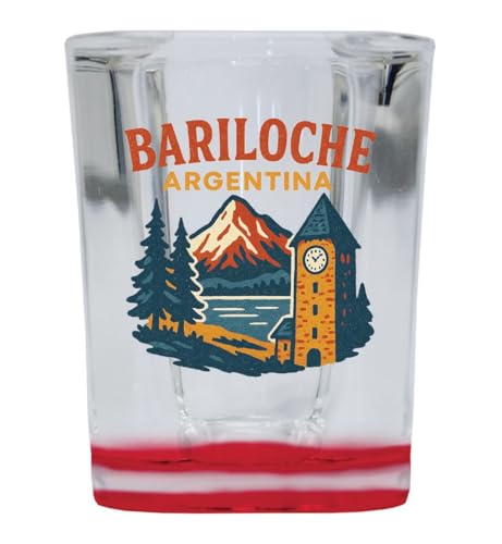 Vaso de shot cuadrado con base roja de 2 oz
