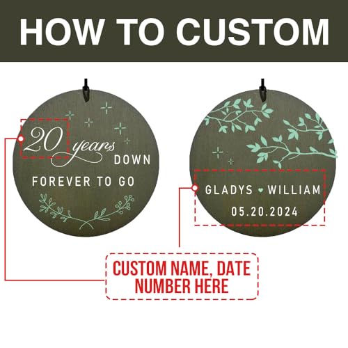 Image of ASTARIN Personalized 20th 50th Anniversary Wind Chime, Happy Anniversary Wedding Valentine's Day Gift for Wife Husband Men Women, Gold Keepsake Decoration for Parents Couples
