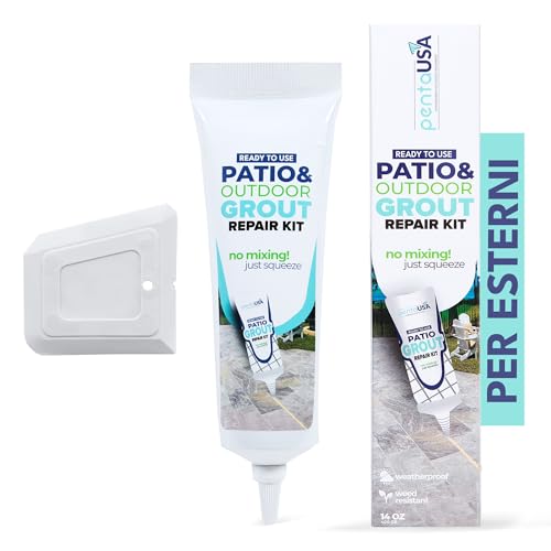 Riparazione Fughe Piastrelle - (Per Esterni) Pronto all’Uso + Raschietto | Stucco per Giardini, Pavimentazioni, Autobloccanti - 400g / Colore Sabbia