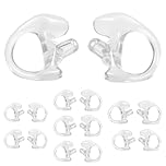 8-Pair Soft Earmould Earpiece Earbud Air Acoustic Headset Earplug Compatible with Motorola Kenwood Wouxun Baofeng Ham for Two-Way Radio Earpiece Audio Coil Tube, White Medium