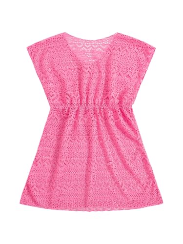 Image of SHENHE Girl's Swim Cover Up V Neck Sleeveless Hollow Out Beach Dress Coverup Beachwear