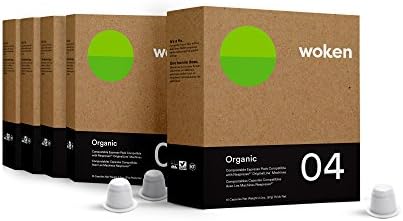 Nespresso Compatible, Compostable Coffee Capsules - 40 Organic Espresso Pods for Nespresso Machines, Eco-Friendly Alternative by Woken