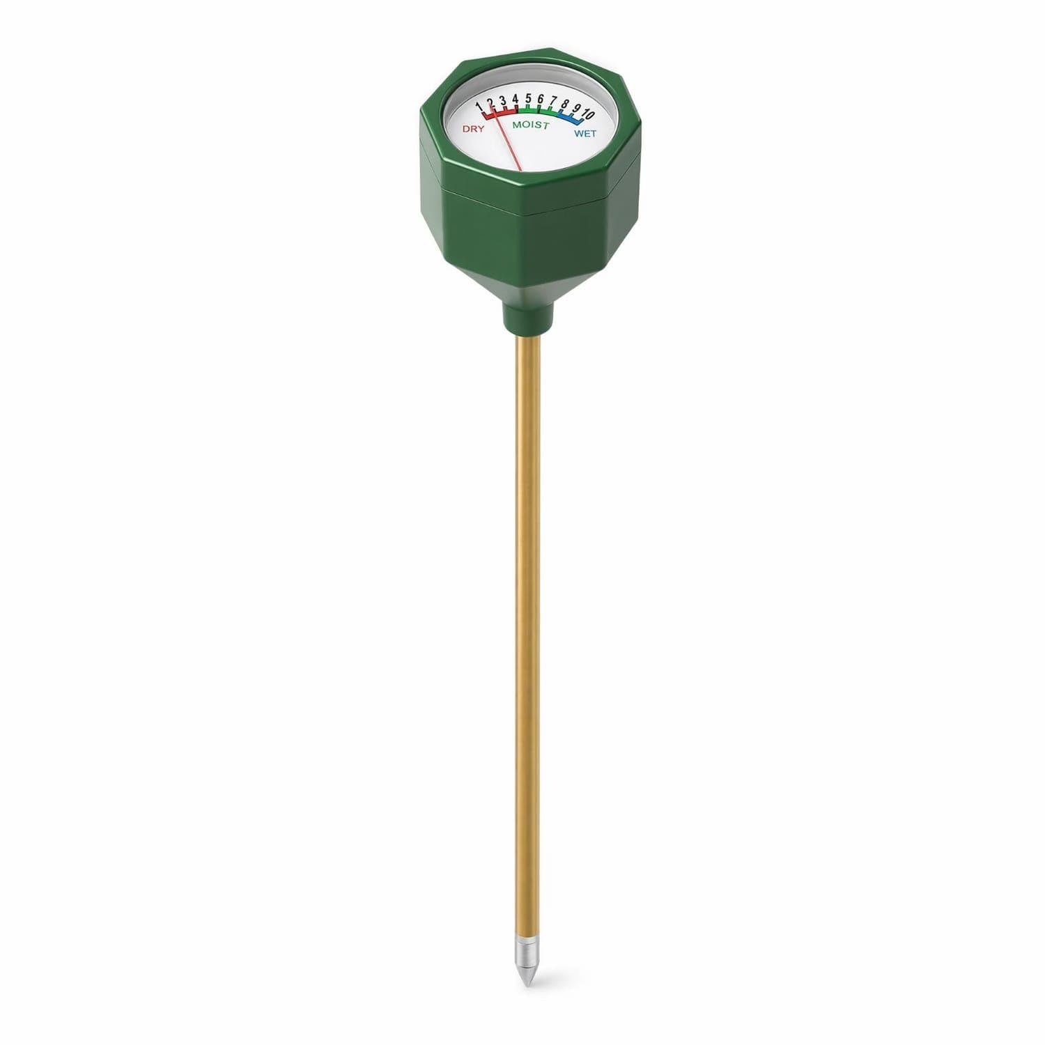 Manual Soil Moisture Meter with Sensor Rod Battery-No-Battery Soil Moisture Tester Analog Gauge Easy to Use for Plant Lovers, Gardeners, Potted Plants, Gardens, Orchards, Humidity Meter - Grn-image-1