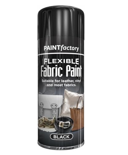 Flexible Fabric Paint Spray Black 200ml leather vinyl etc