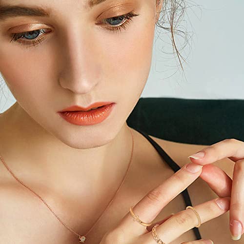 TOBENY 8PCS 14K Gold Plated Stacking Rings for Women Gold Silver Knuckle Stackable Rings Size 4 to Size 11 1.5mm/2mm/3.8mm Eternity Wedding Band Rings2